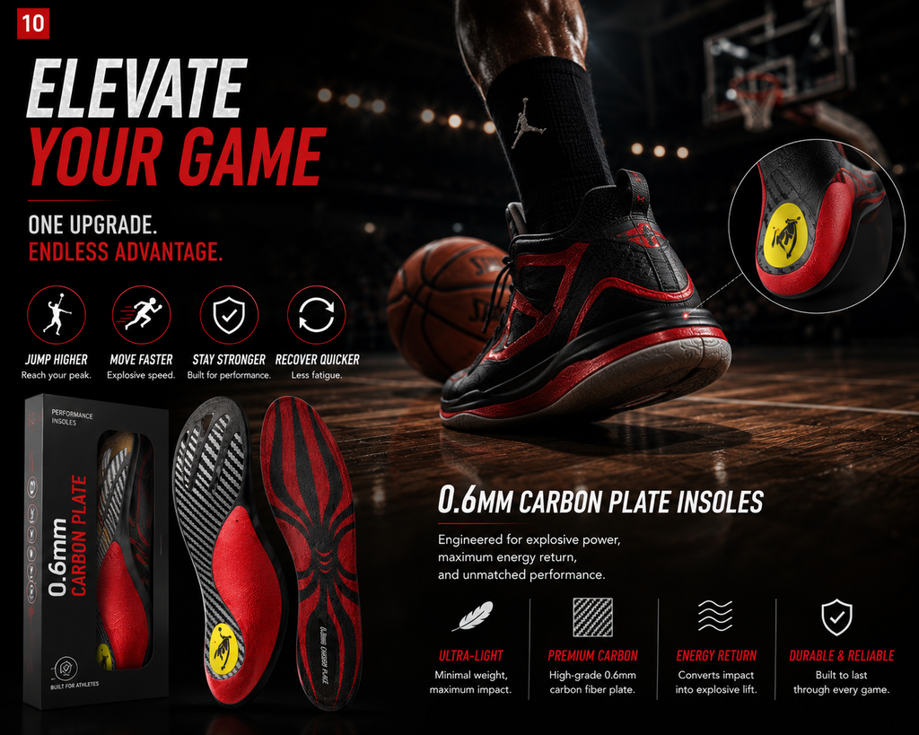 DRAKO BLAZE — Carbon Plate Insoles for Basketball & Volleyball
